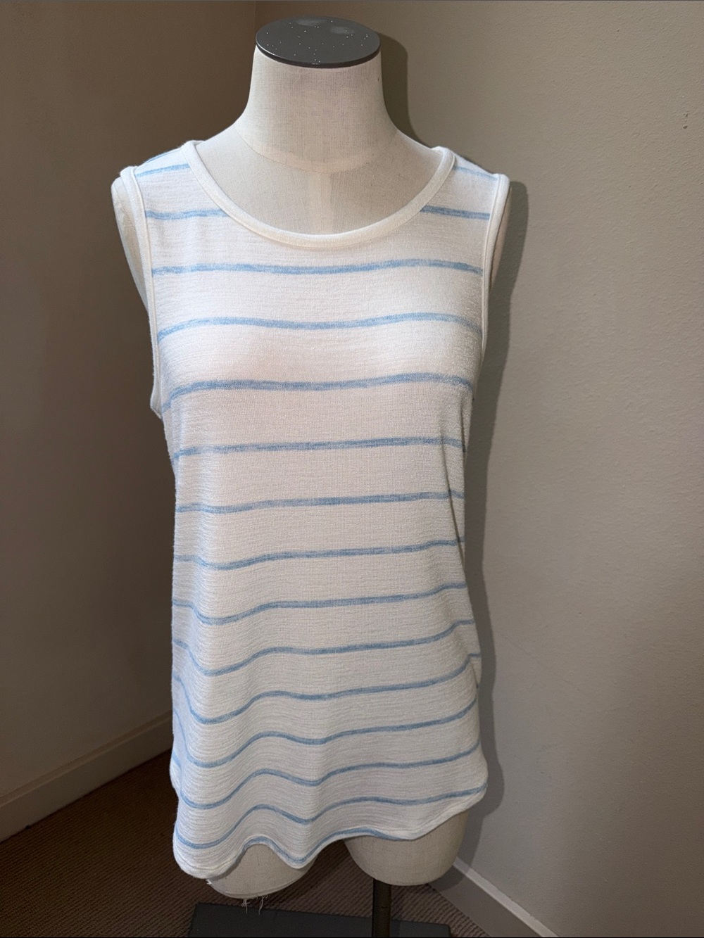 EUC Banana Republic Signature Collection Striped Tank Blue Medium